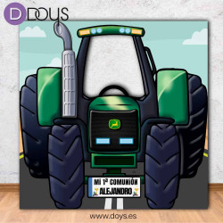 Photocall Tractor Infantil Verde