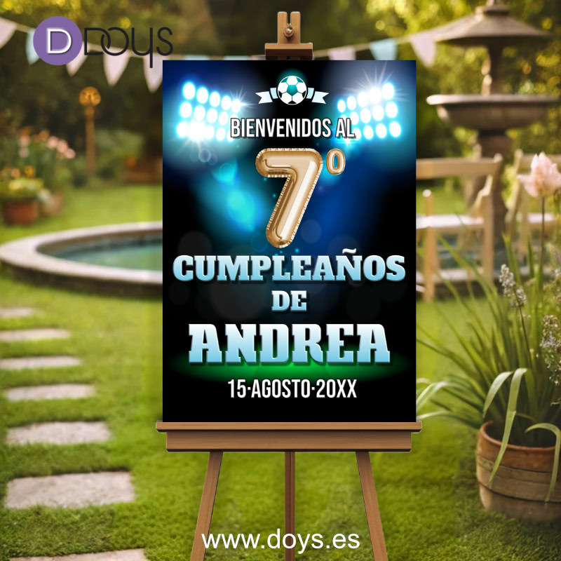 Cartel Bienvenida Cumpleaños - Fútbol