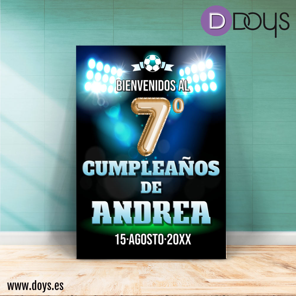 Cartel Bienvenida Cumpleaños - Fútbol