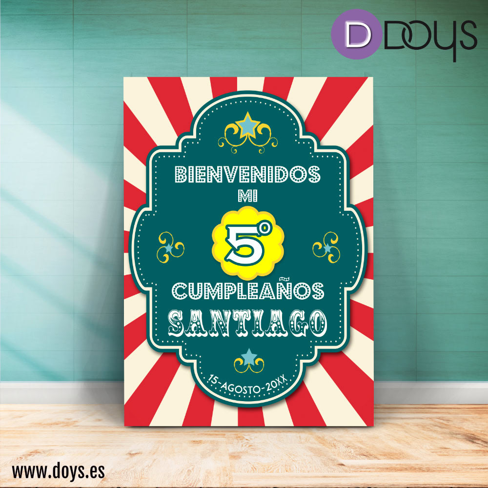 Cartel Cumpleaños Bienvenida - Circo