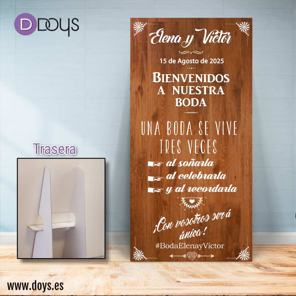 Cartel XL Boda - Vive tres veces madera