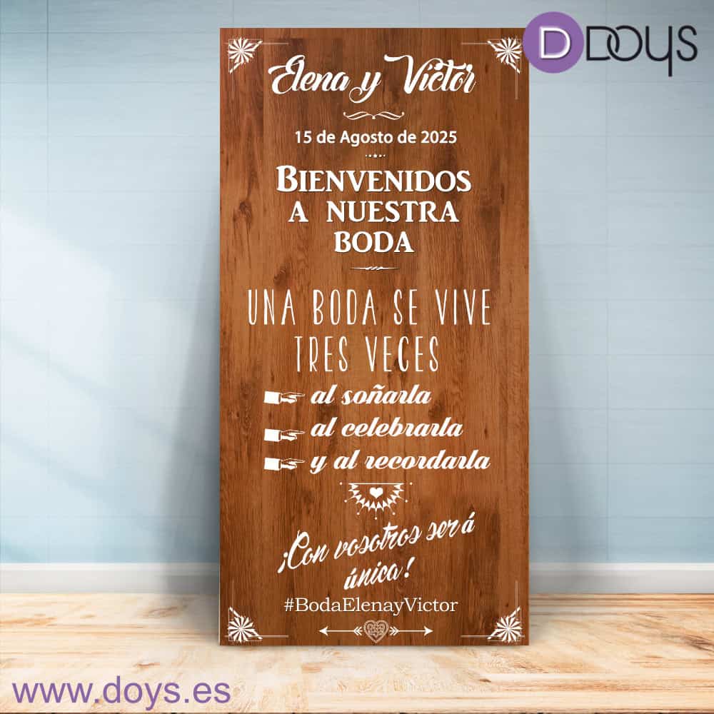 Cartel XL Boda - Vive tres veces madera